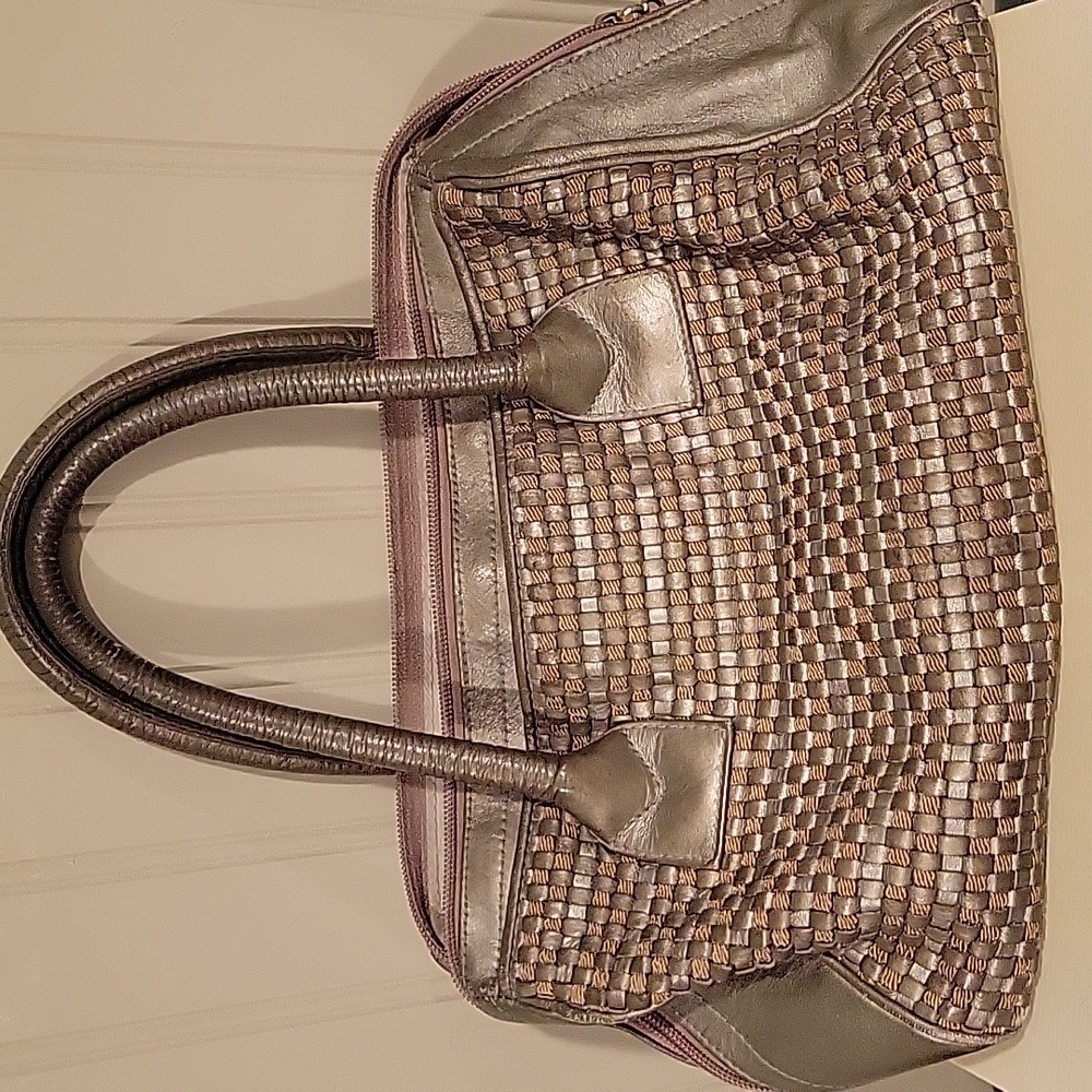 Vintage Gold/Metallic Leather Ganson Handbag
